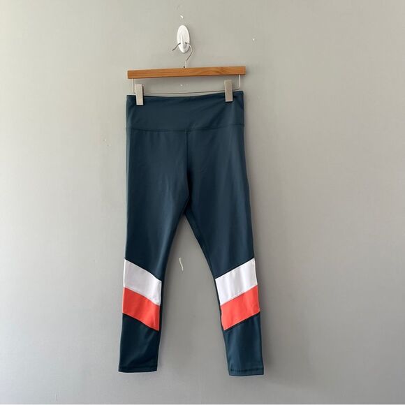 ZYIA Active Teal Angle Block High Rise Light n Tight Leggings 7/8 Size 8-10 - Picture 6 of 6